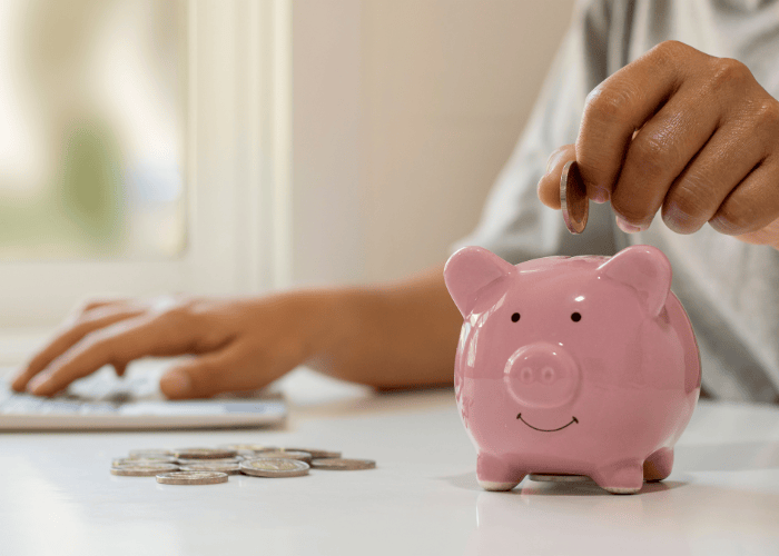 Saving Money in Piggybank
